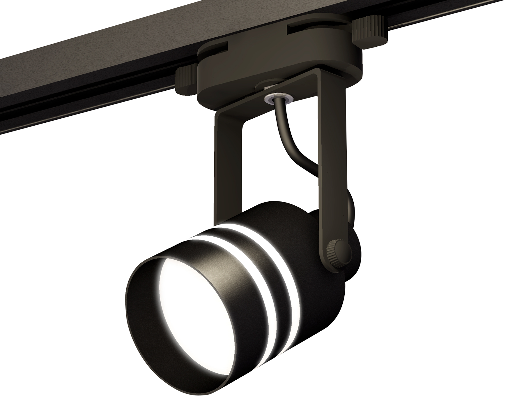 Комплект трекового однофазного светильника с акрилом XT6602082 PBK/SBK/FR черный полированный/черный песок/белый матовый MR16 GU10 (C6602, N6236)