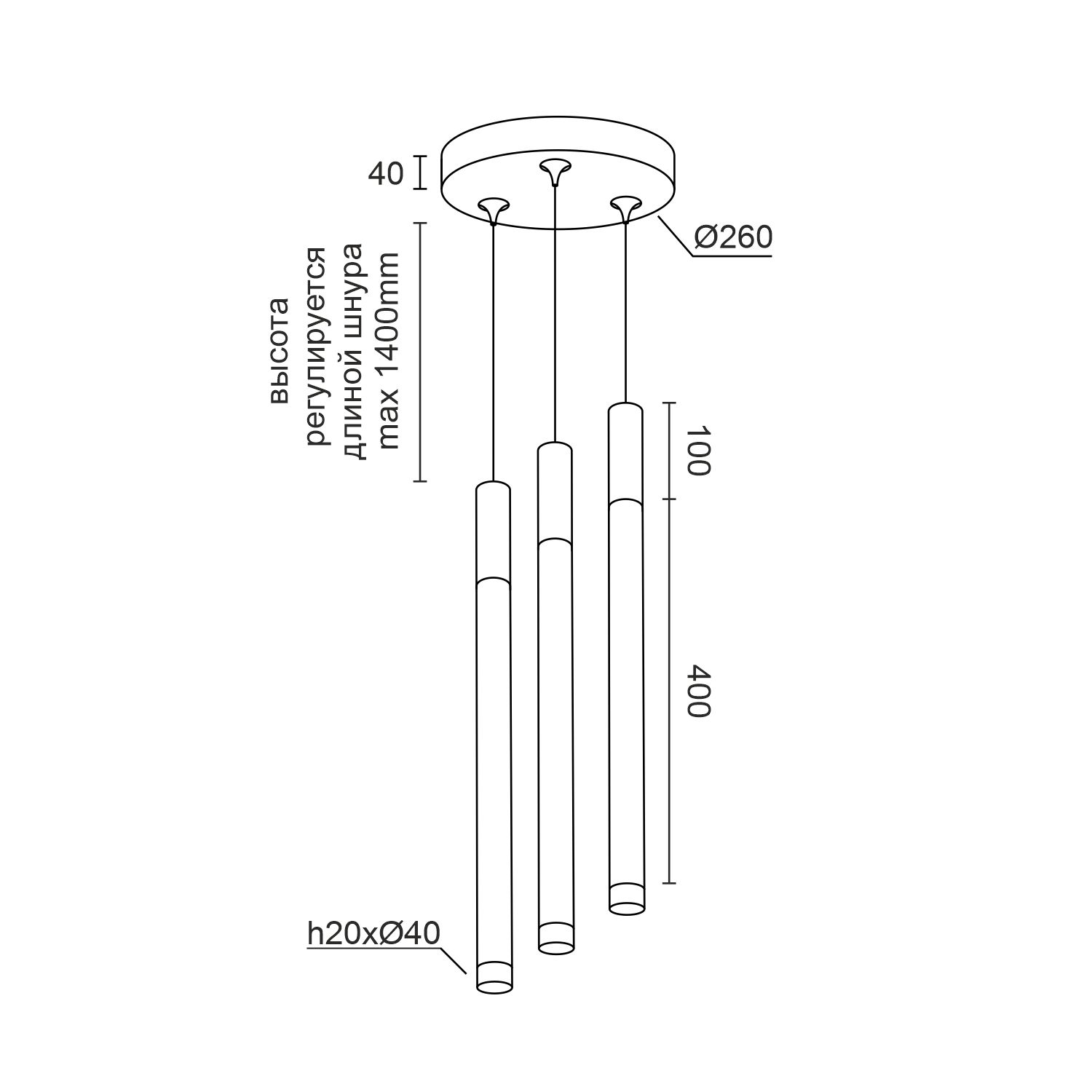 Подвесной накладной светодиодный светильник Ledron SAGITONY R3 T40 Wooden 100 Black (4875)