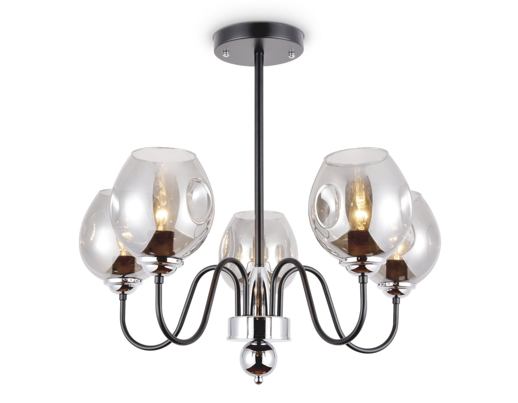 Подвесная люстра TR9058/5 BK/SM черный/дымчатый E27 max 40W D650*572