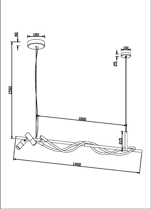 Подвесной светильник Tau MOD166PL-L30GB3K (mod166pl-l30gb3k)