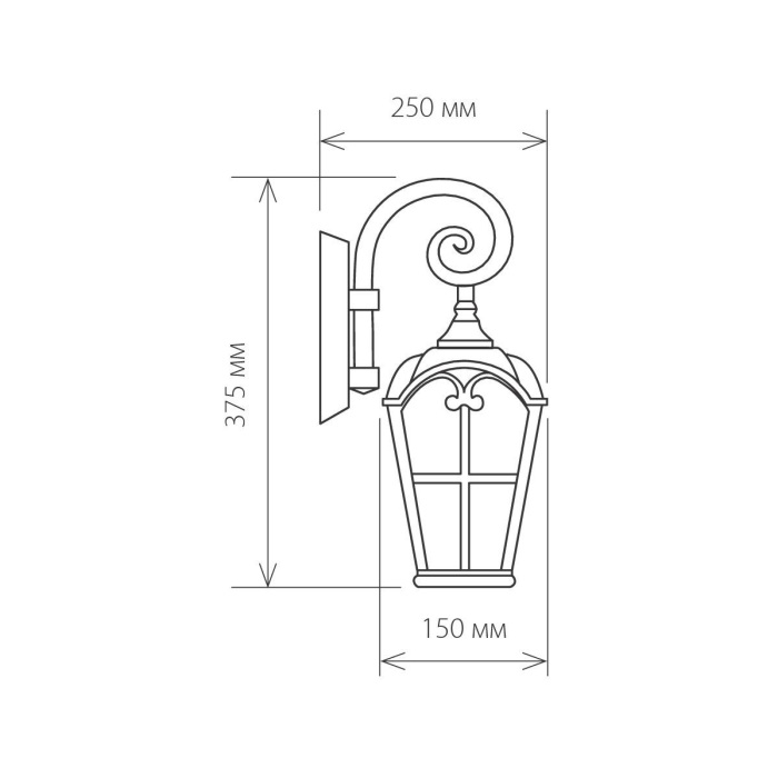 Настенный уличный фонарь черное золото Elektrostandard Mira D (electrostandart_a025301)