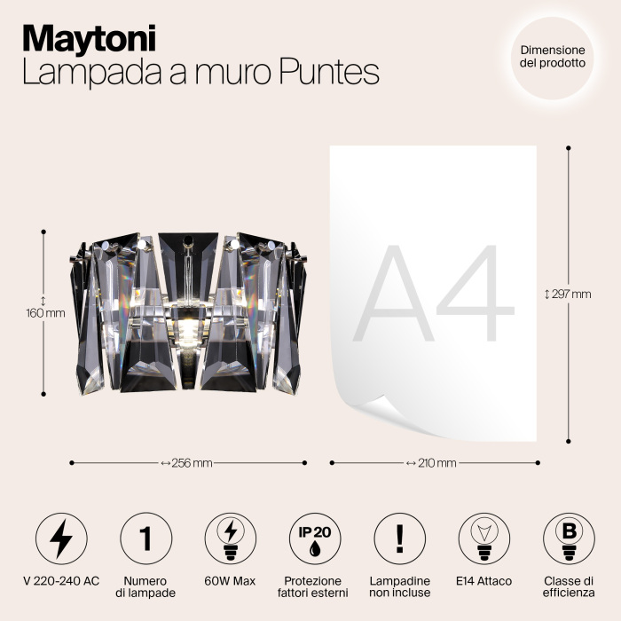 Настенный светильник хрустальный Puntes MOD043WL-01CH (mod043wl-01ch)