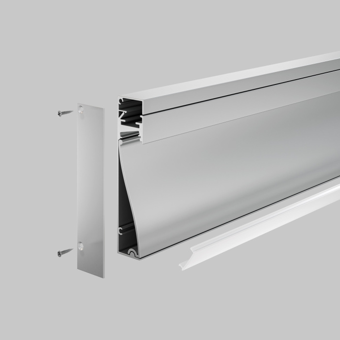 Алюминиевый профиль плинтус с подсветкой 80x18 Maytoni Led Strip ALM-8018-S-2M (alm-8018-s-2m)