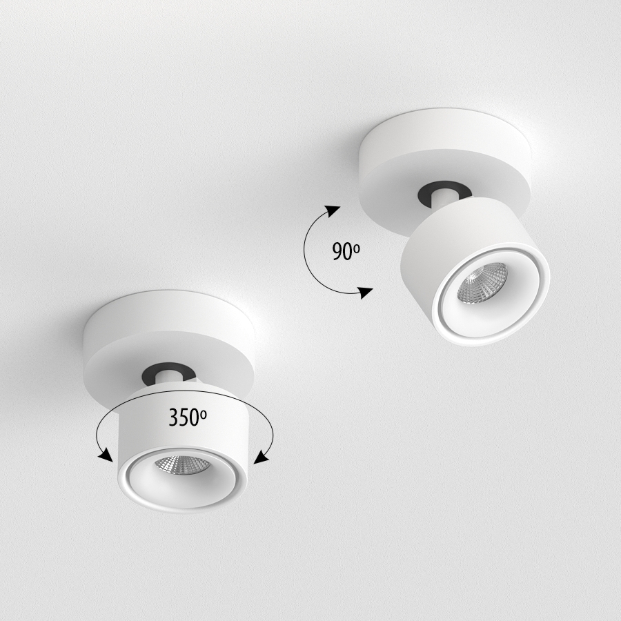 Накладной поворотный светодиодный светильник Ledron SAGITONY R1 S75 White Dim 4000K (11162)