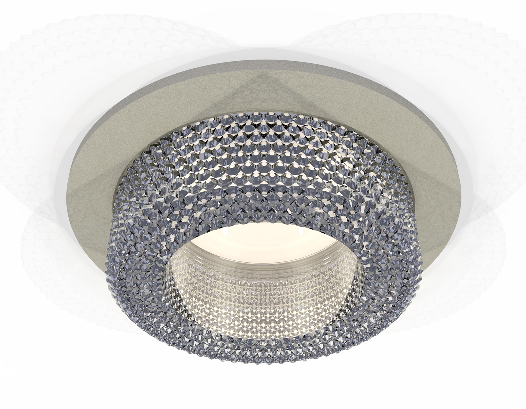 Комплект встраиваемого светильника с композитным хрусталем XC7623020 SGR/CL серый песок/прозрачный MR16 GU5.3 (C7623, N7191)