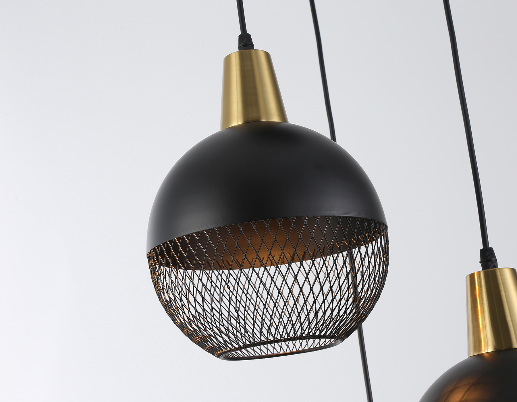 Светильник подвесной TR8505/3 BK/CP черный/медь E27/3 max 60W D410*1000