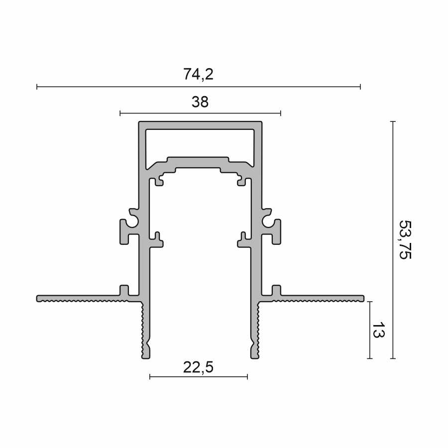 Встраиваемый магнитный трек Ledron АВД-7715 Black (9805)