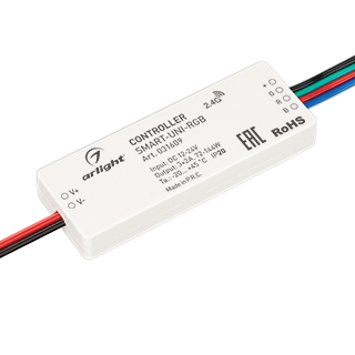Контроллер SMART-UNI-RGB (12-24V, 3x2A, 2.4G) (Arlight, IP20 Пластик, 5 лет) 031609