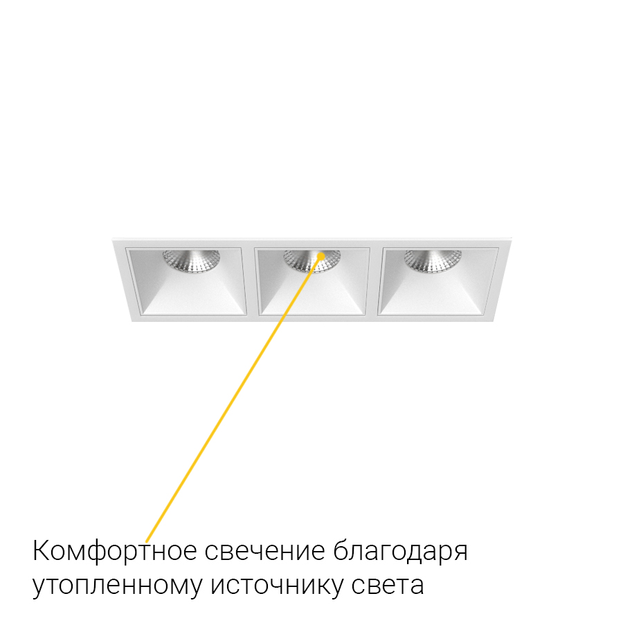 Встраиваемый светильник под сменную лампу Ledron RISE KIT3 White (2463)