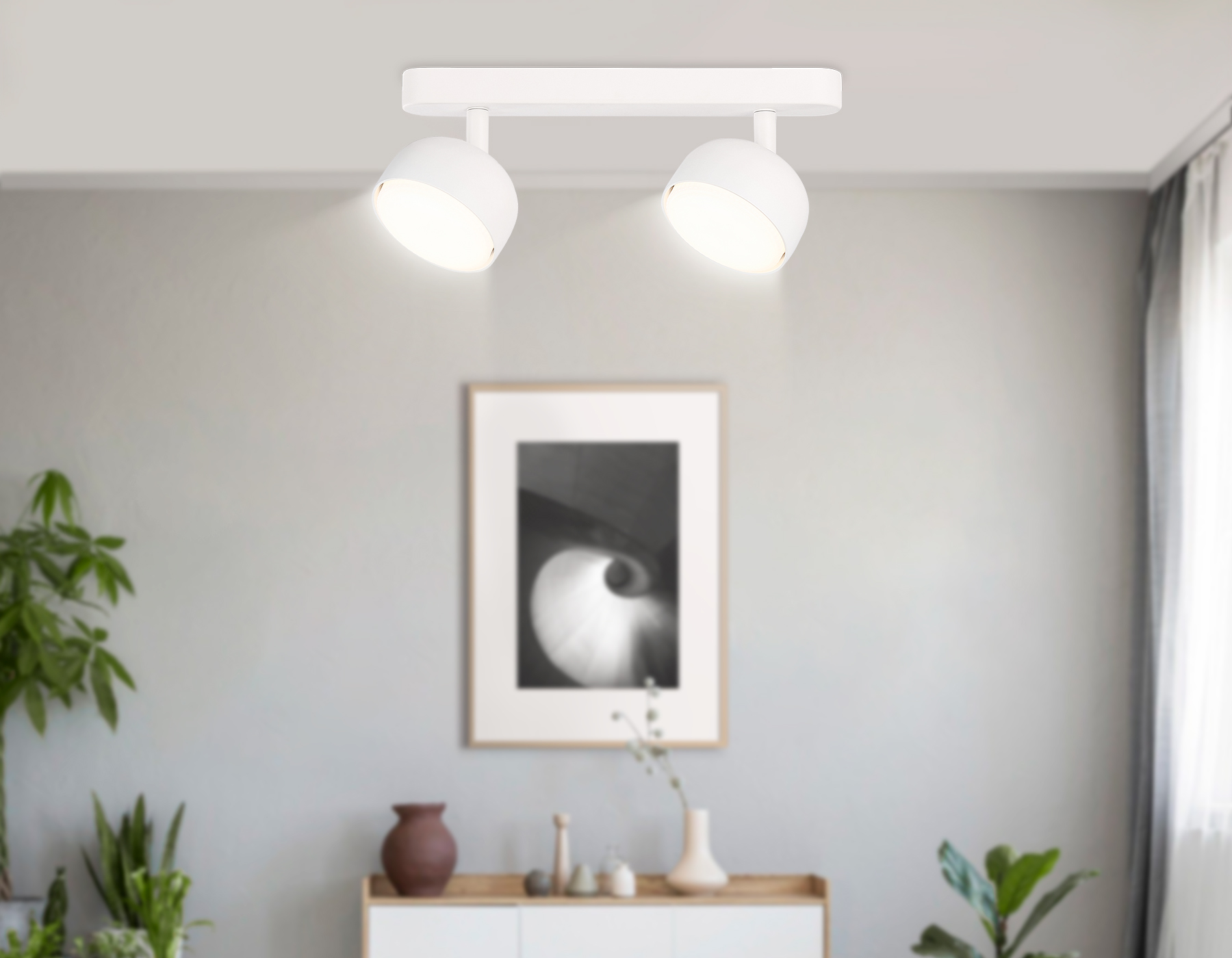 Светильник накладной поворотный со сменной лампой GX53 TN71011/2 WH белый GX53/2 max 12W 260*80*90