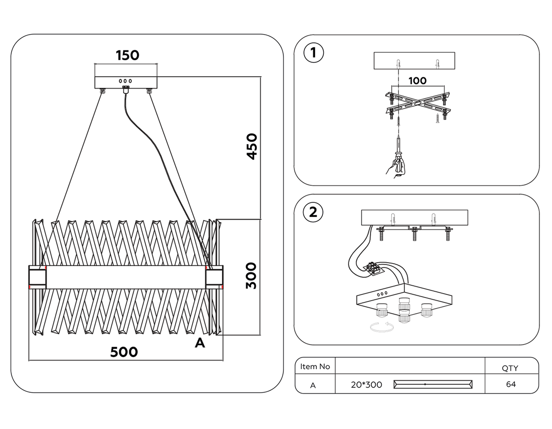 Хрустальный подвесной светодиодный светильник TR5318 GD/CL золото/прозрачный 144W 500*500*750 (Без ПДУ)