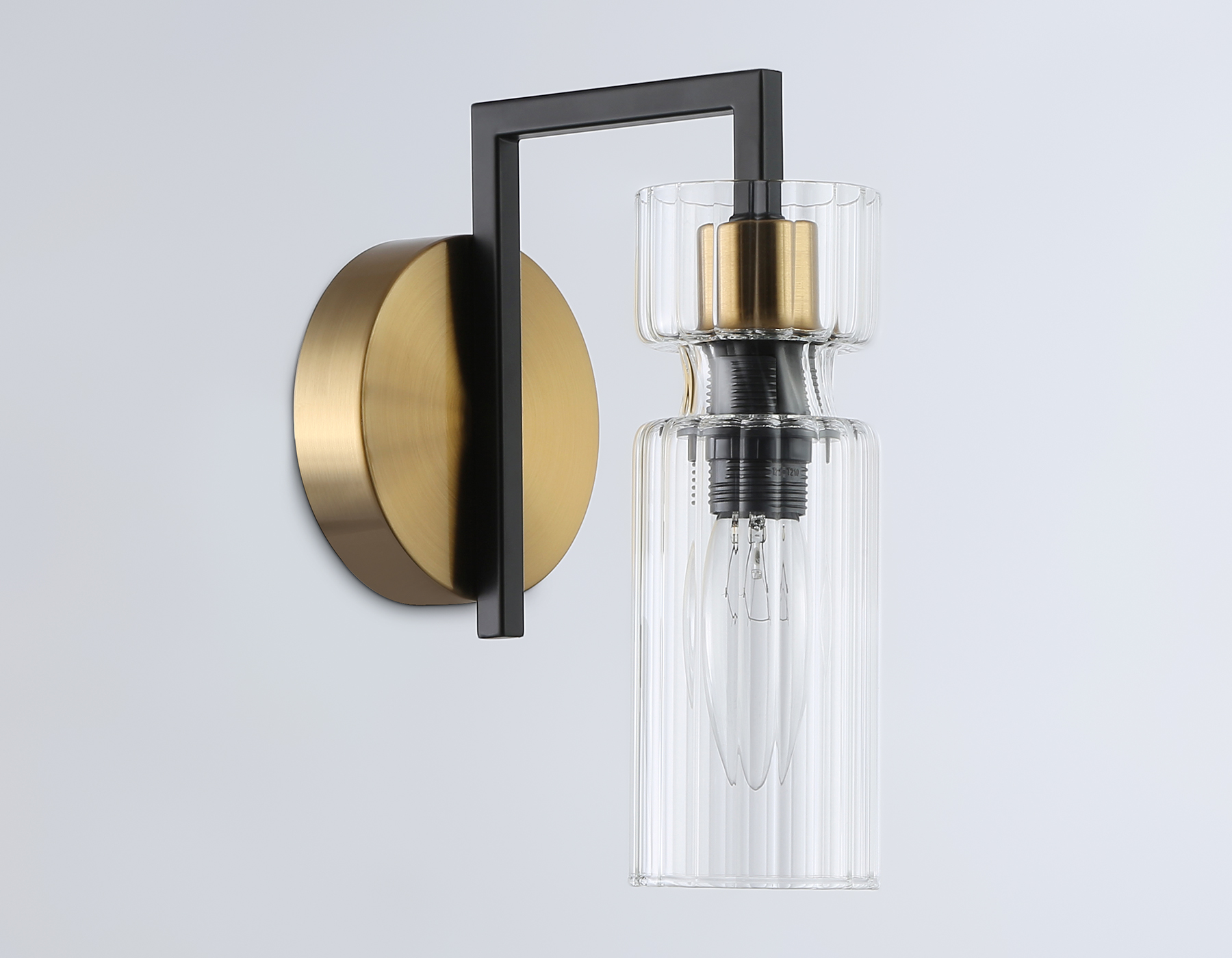 Настенный светильник LH56119 BK/BS/CL черный/латунь/прозрачный E14 max 40W 150*100*210