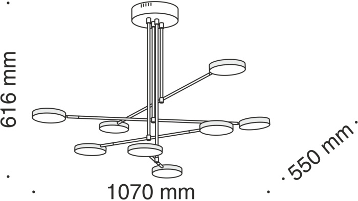 Потолочная люстра светодиодная Fad MOD070PL-L48B3K (mod070pl-l48b3k)