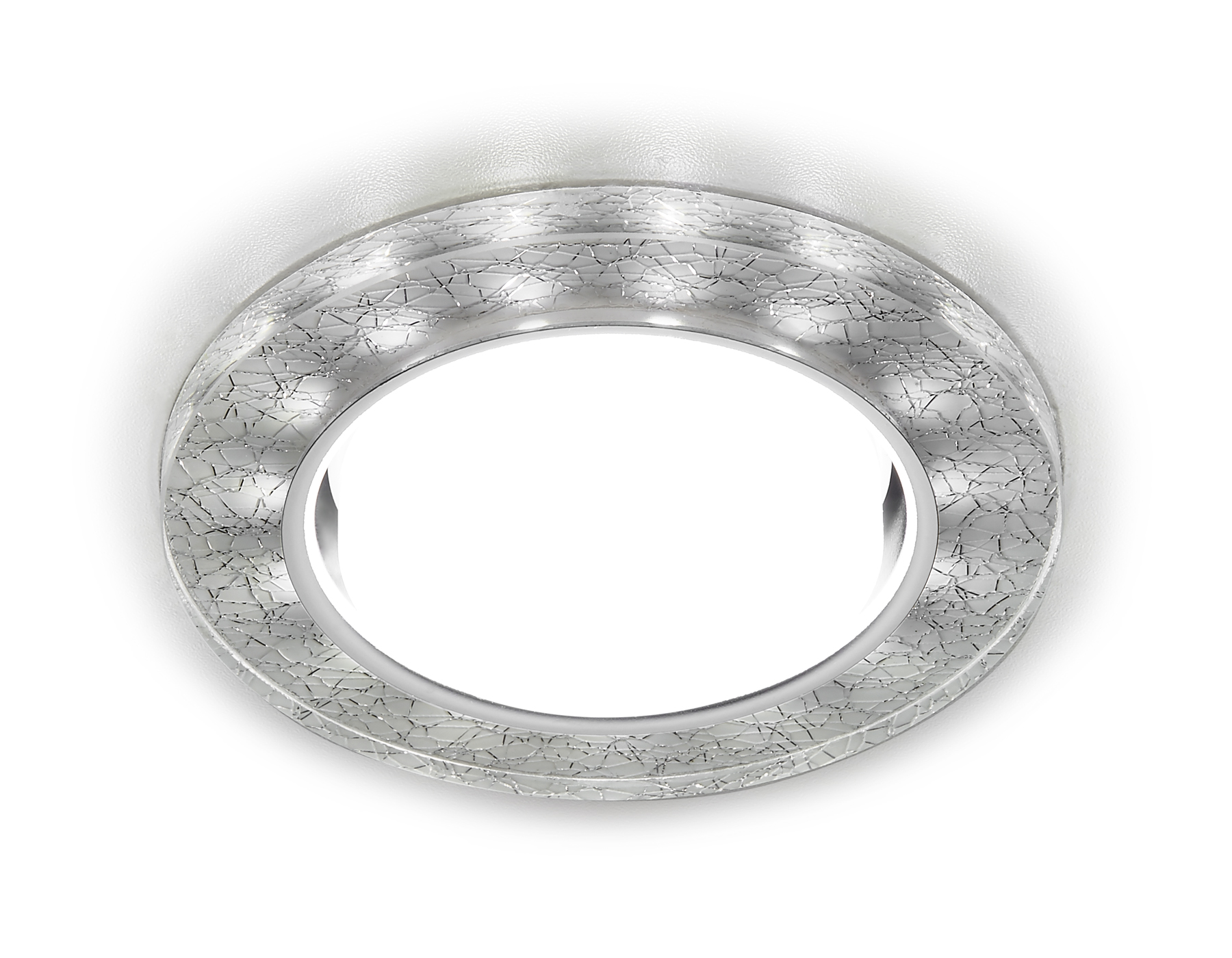 Встраиваемый точечный светильник GX53 с LED подсветкой G248 W/CH белый/серебро GX53+3W(LED WHITE)