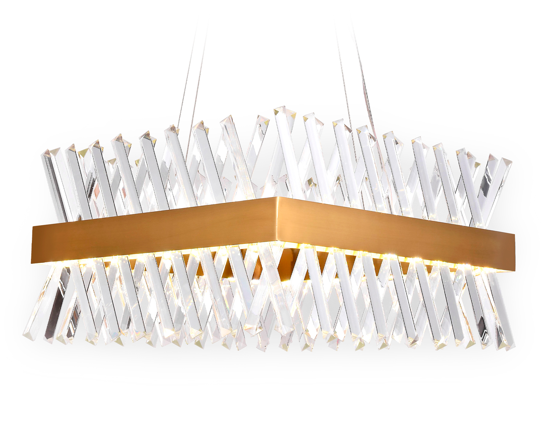 Хрустальный подвесной светодиодный светильник TR5318 GD/CL золото/прозрачный 144W 500*500*750 (Без ПДУ)