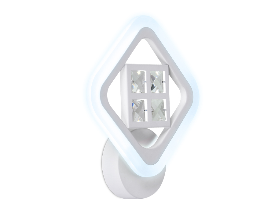 Настенный светодиодный светильник с хрусталем FA284 WH белый 15W 260*230*60