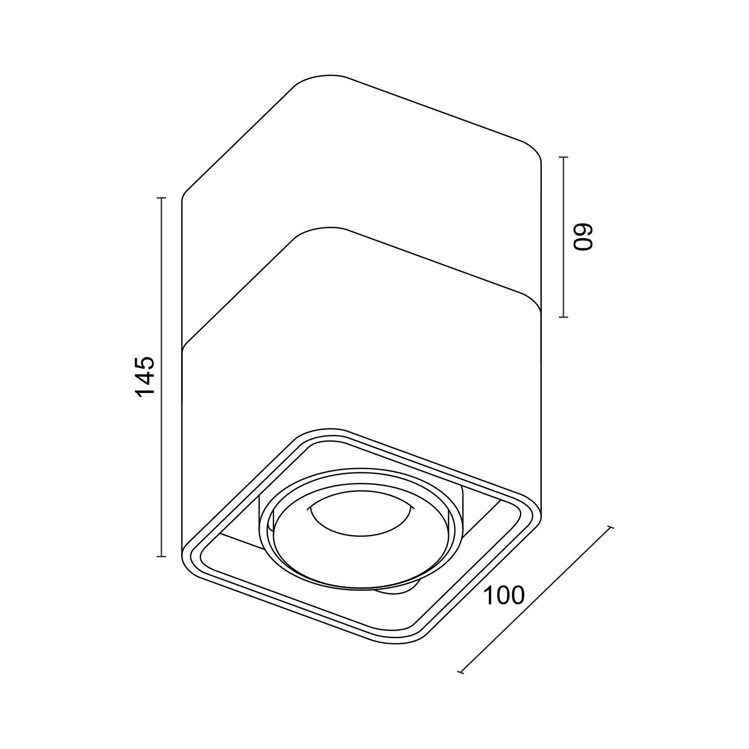 Накладной светодиодный светильник Ledron TUBING Wooden 60 Black TRIAC (10280)