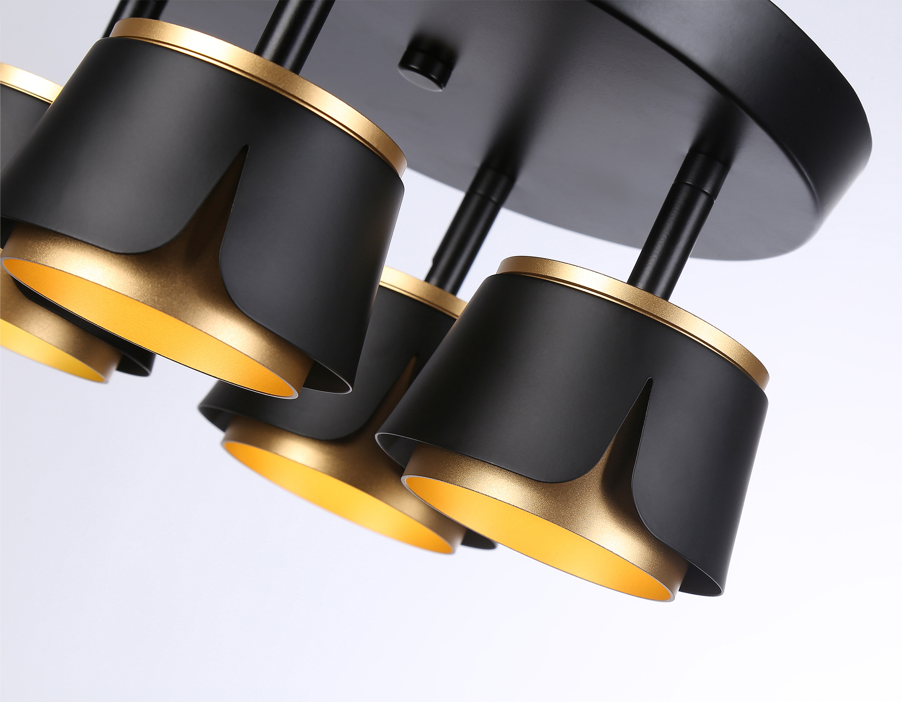 Настенно-потолочный поворотный спот со сменной лампой GX53 TN71243/4 BK/GD черный/золото GX53/4 D250*147