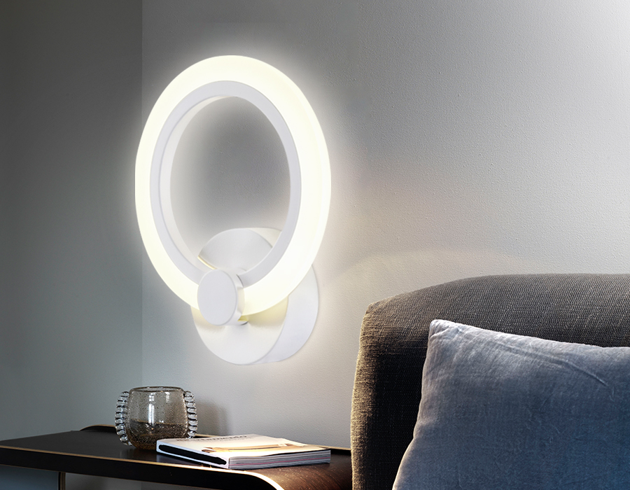 Настенный светодиодный светильник FA529 WH белый 6400K/3000K/4200K 12W 230*190*60