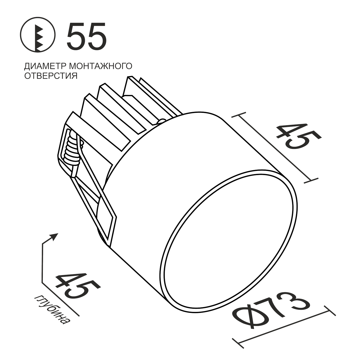 Встраиваемый светодиодный светильник Ledron SL7423910W (2303)