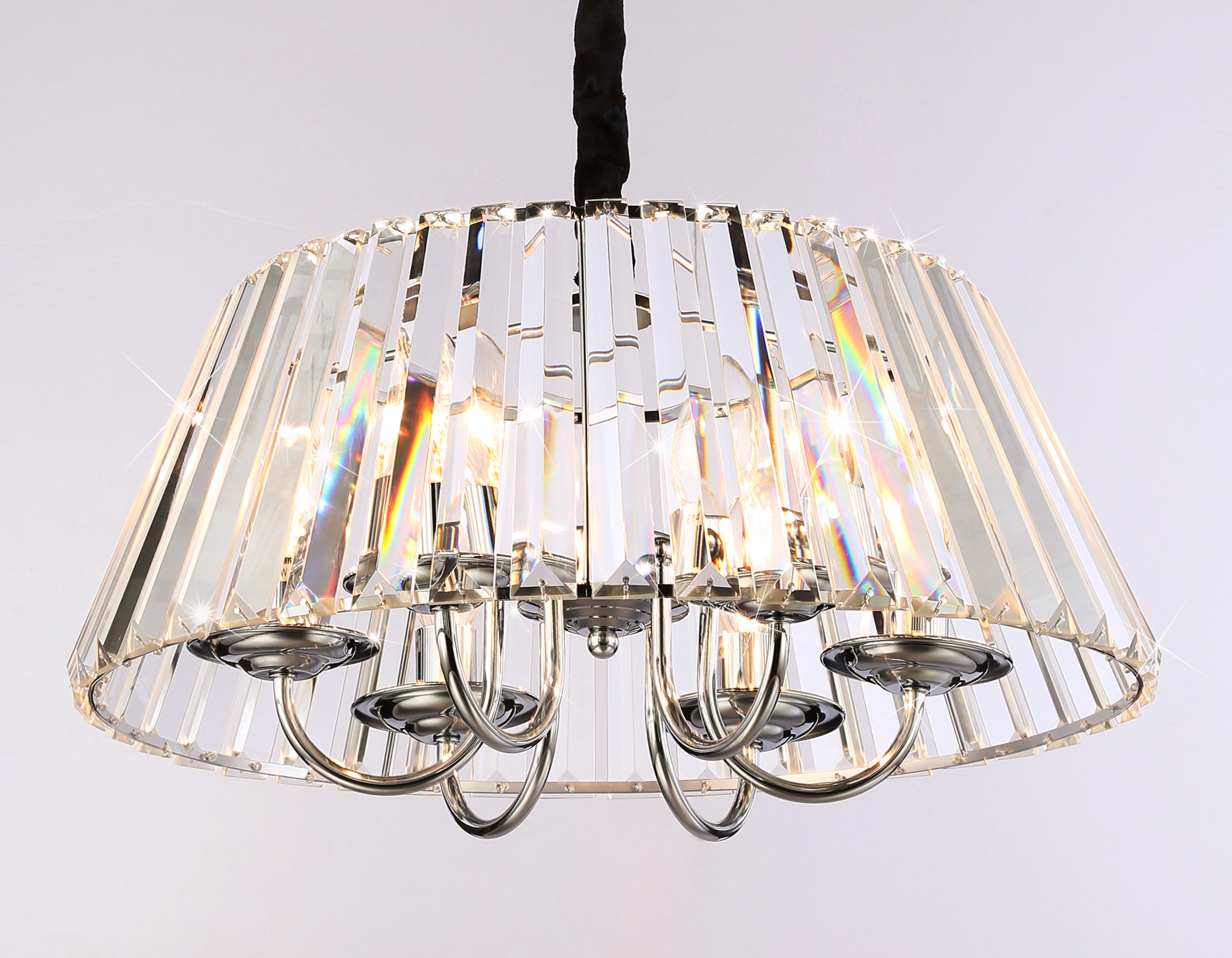 Подвесная люстра с хрусталем TR5038/6 CH/CL хром/прозрачный E14/6 max 40W D496*256