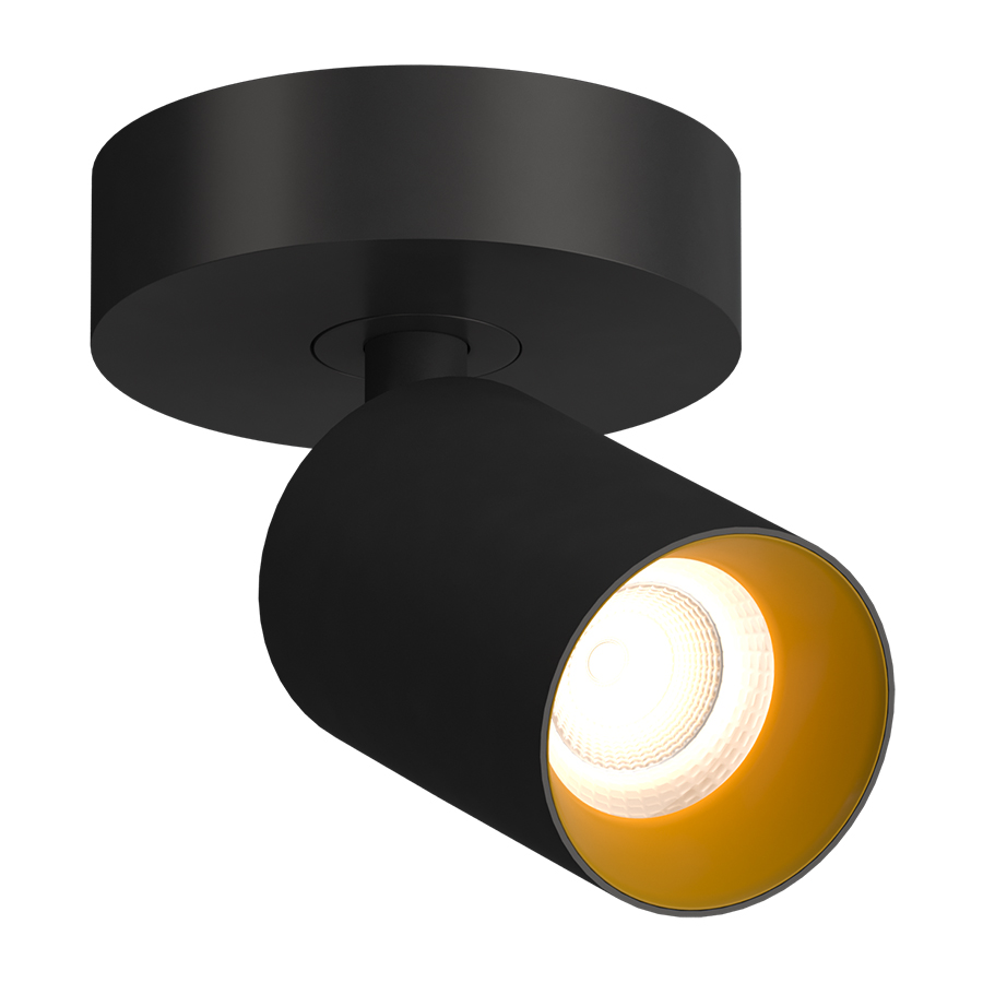 Накладной поворотный светодиодный светильник Ledron SAGITONY R1 S60 Dim Black-Gold 4000K (10870)