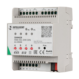 INTELLIGENT ARLIGHT Диммер KNX-104-DIM-DIN (12-24V, 4x4A) (IARL, IP20 Пластик, 2 года) 025658