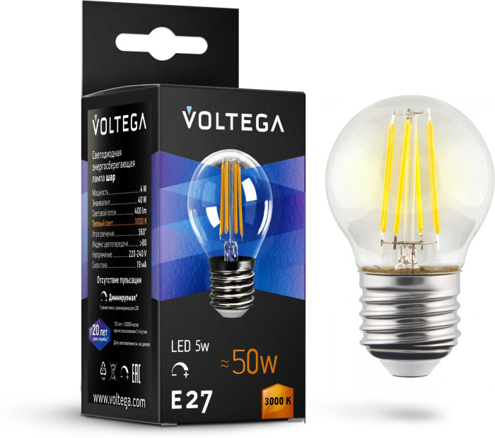 Лампочка светодиодная Globe dim 5W 8466 (voltega_8466)