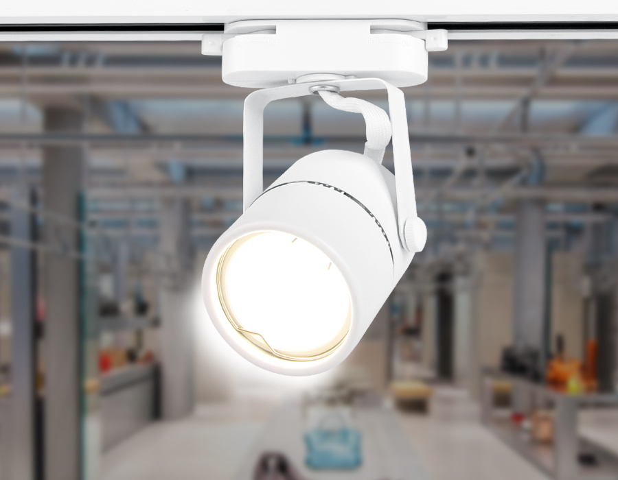 Трековый однофазный светильник со сменной лампой GL5101 WH белый GU10 max 12W