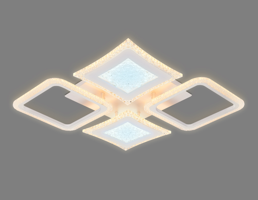 Потолочный светодиодный светильник с пультом FA430/4 WH белый 112W 750*670*80 (ПДУ РАДИО 2.4G)