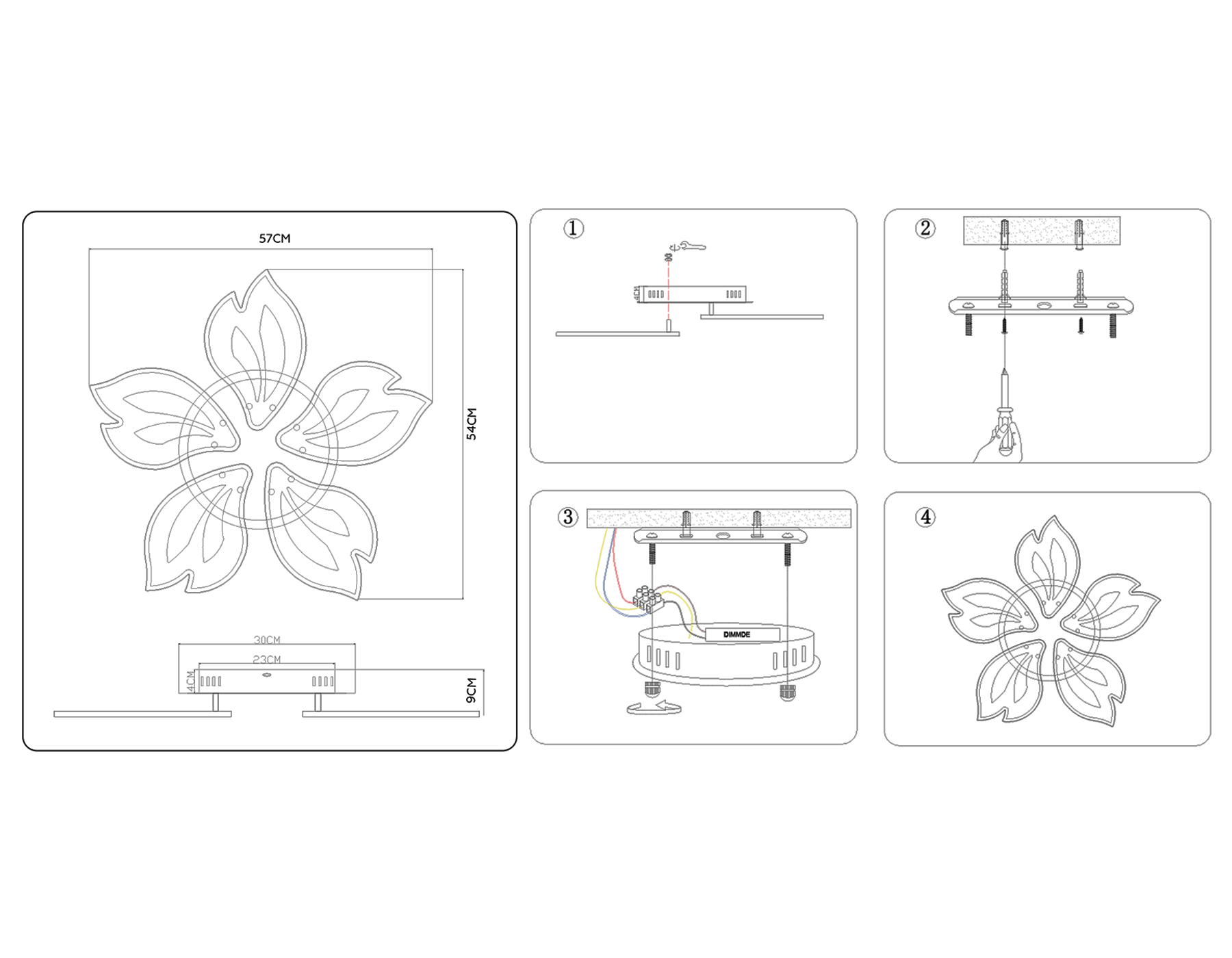 Потолочный светодиодный светильник с пультом FA543/5 WH белый 104W 580*560*80 (ПДУ РАДИО 2.4)