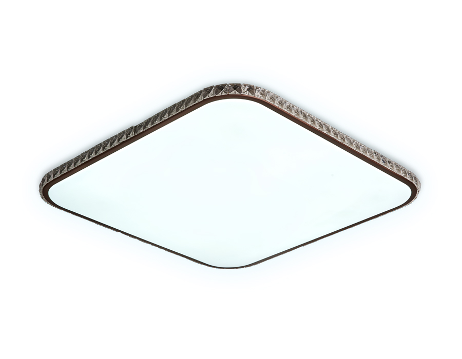 Потолочный светодиодный светильник с пультом и дополнительной подсветкой FF76 WH/CF белый/кофе 72W+30W 490*490*60 (ПДУ ИК)