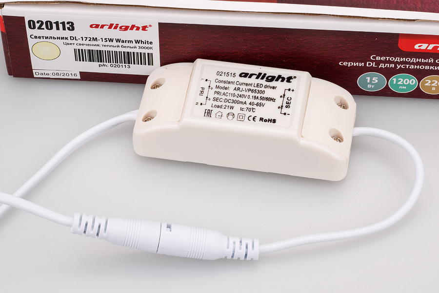 Светильник DL-172M-15W Warm White (Arlight, IP40 Металл, 3 года) 020113