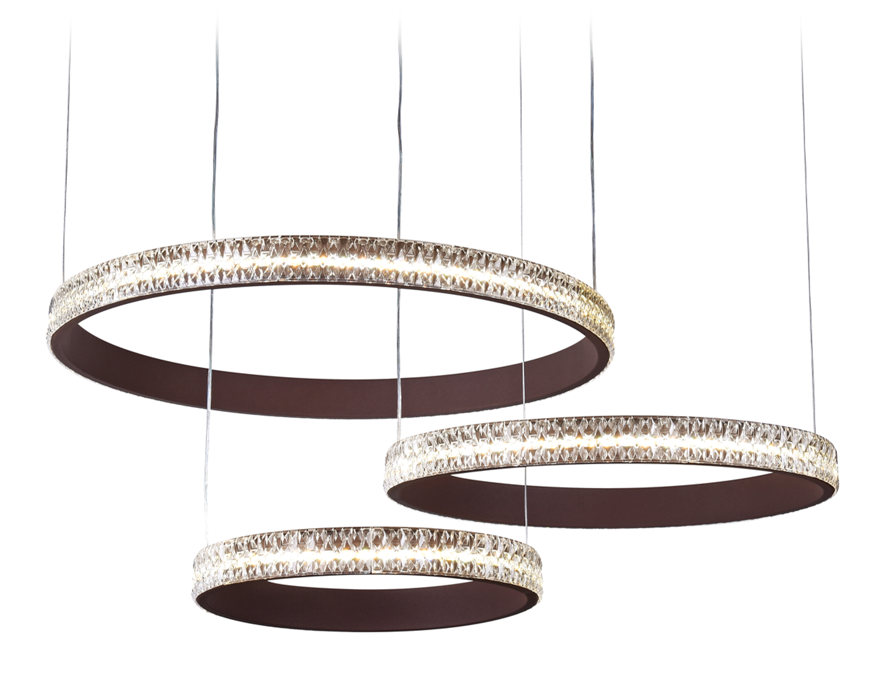 Подвесной светодиодный светильник с пультом FA6162 CF кофе 99W 720*500*900 (ПДУ РАДИО 2.4)