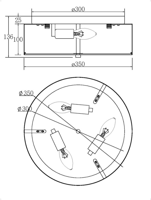 Потолочная люстра Ripple MOD096CL-03CH (mod096cl_03ch)