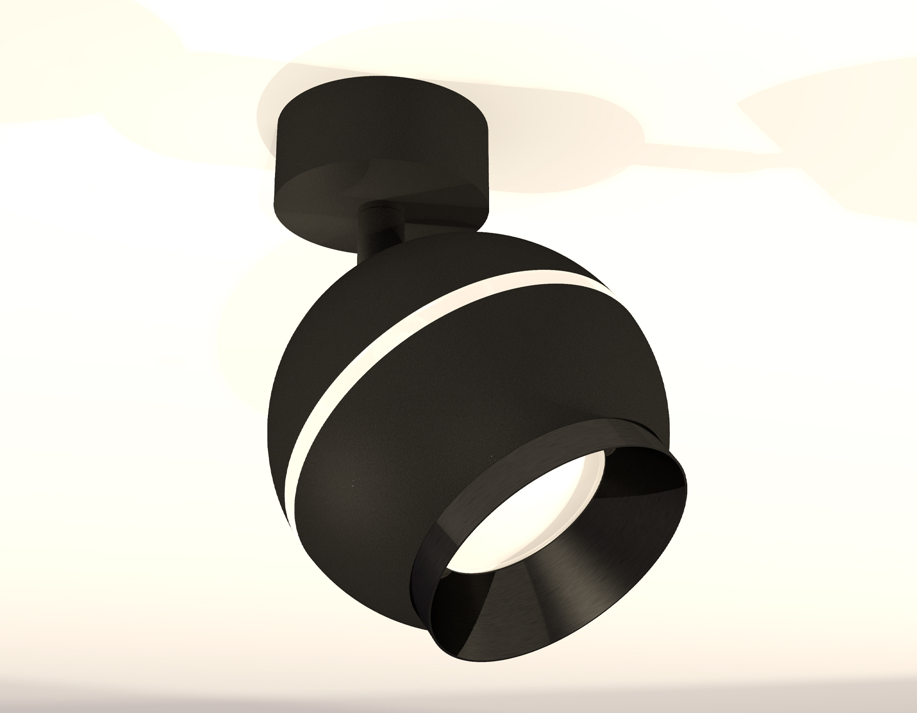 Комплект поворотного светильника с дополнительной подсветкой XM1102001 SBK/PBK черный песок/черный полированный MR16 GU5.3 LED 3W 4200K (A2210, C1102, N7031)