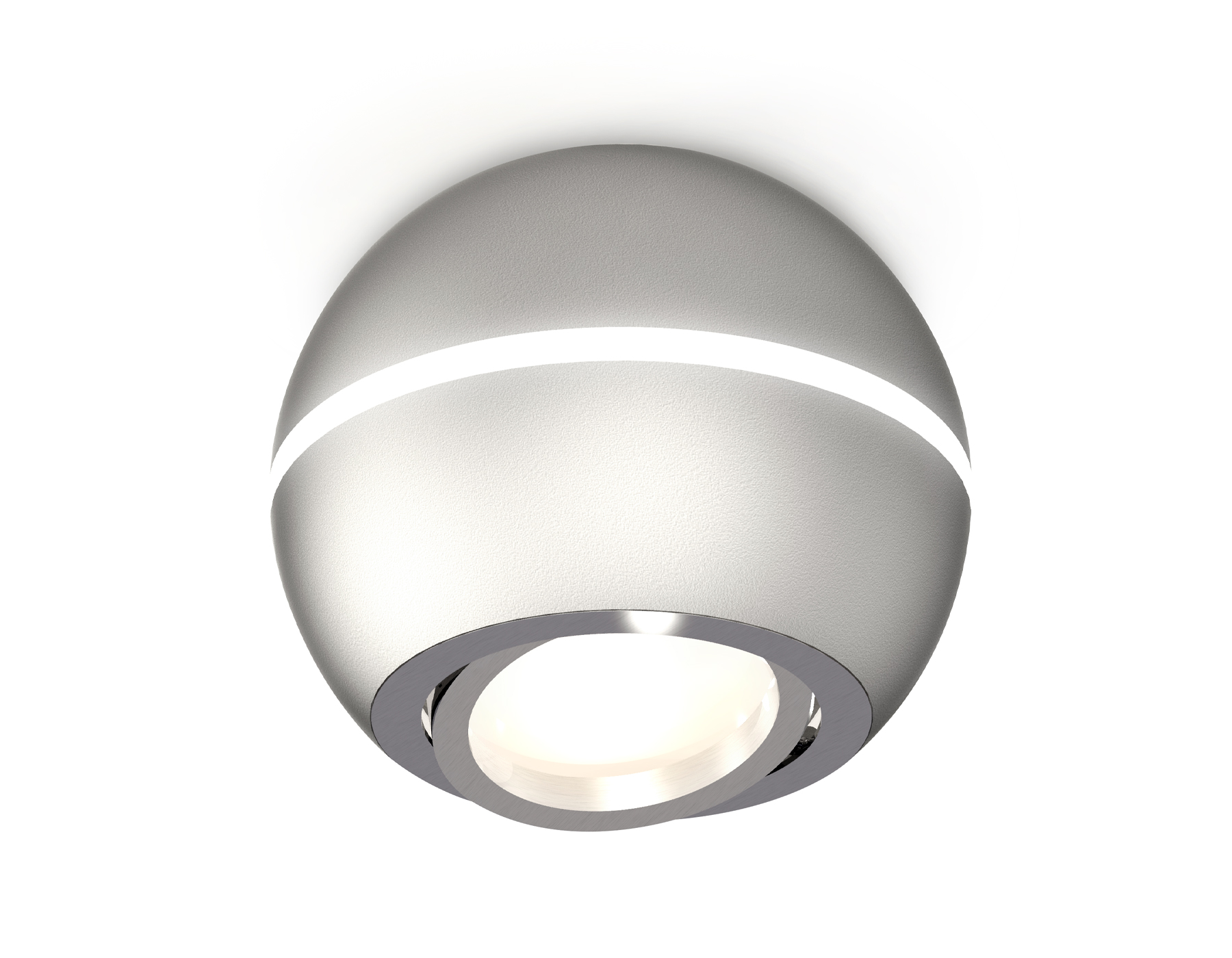 Комплект накладного поворотного светильника с дополнительной подсветкой XS1103011 SSL/PSL серебро песок/серебро полированное MR16 GU5.3 LED 3W 4200K (C1103, N7003)