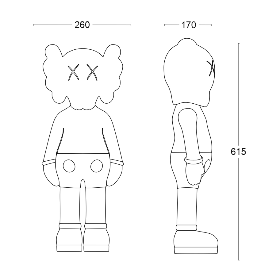 Дизайнерская статуэтка KAWS Mini чрно-белый (9485)