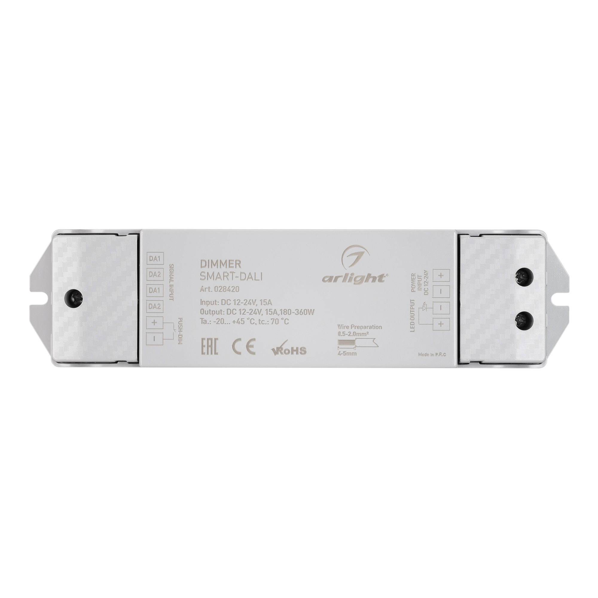 Диммер SMART-DALI (12-24V, 1x15A) (Arlight, IP20 Пластик, 5 лет) 028420