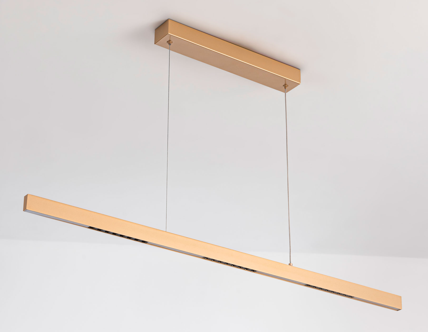 Подвесной светодиодный светильник FL5833 GD золото 25W 3000K/4200K/6400K 1037*17.5*750 (без ПДУ)