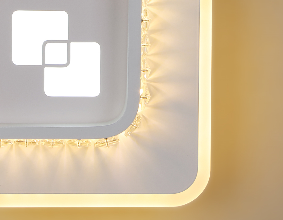 Настенный светодиодный светильник с хрусталем FA231 WH белый LED 4200K/4200K/6400K 30W 210*210*50