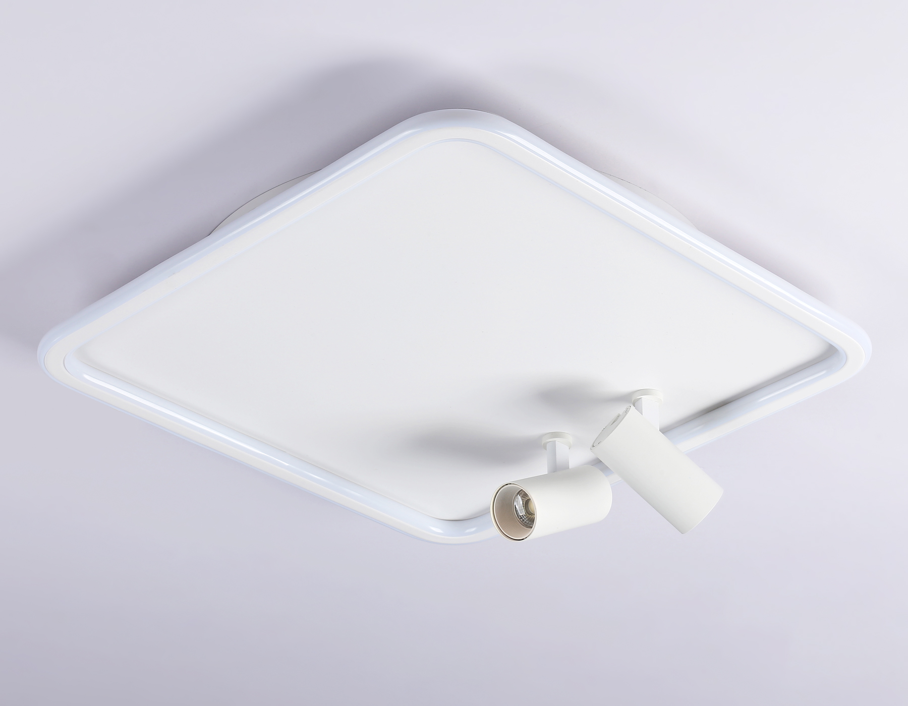 Потолочный светодиодный светильник с пультом управления FL5114/1+2 WH белый 97W 3000K-6400K 480*480*130 (ПДУ ИК)