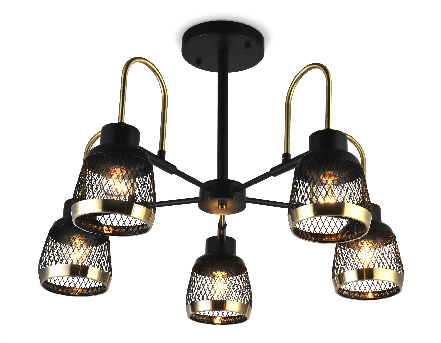 Подвесная люстра со сменной лампой TR8002/5 SB/BK бронза/черный E27 max 40W D640*440