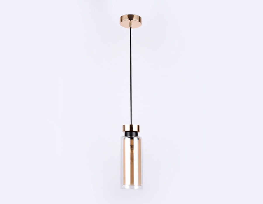 Подвесной светильник со сменной лампой TR3571 GD/TI золото/янтарь E14 max 40W D100*1050