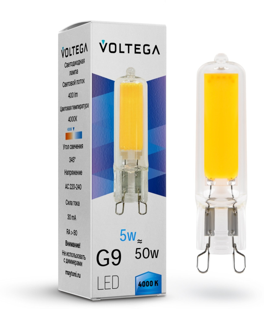 Светодиодная лампа Voltega Simple 7182 Capsule 5W 4000K G9 (voltega_7182)