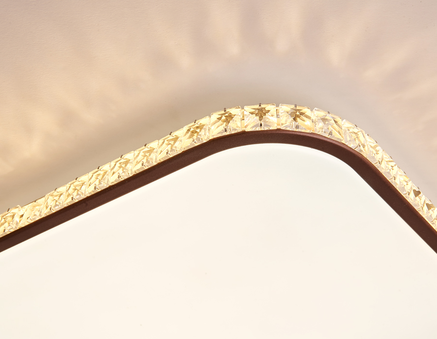 Потолочный светодиодный светильник с пультом и дополнительной подсветкой FF76 WH/CF белый/кофе 72W+30W 490*490*60 (ПДУ ИК)