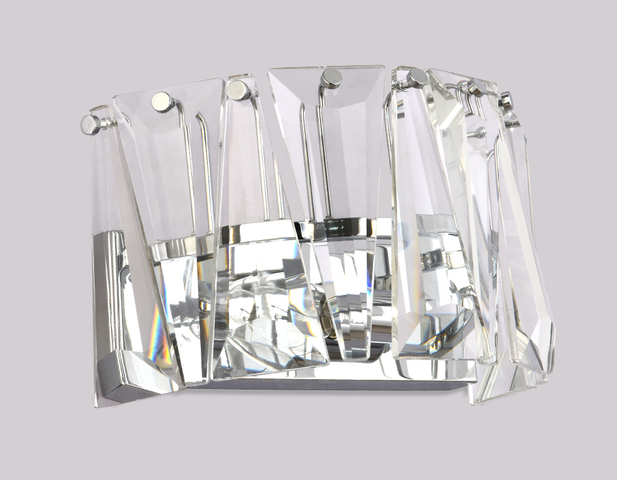 Настенный светильник с хрусталем TR5175 CH/CL хром/прозрачный E14 max 40W 275*165*155