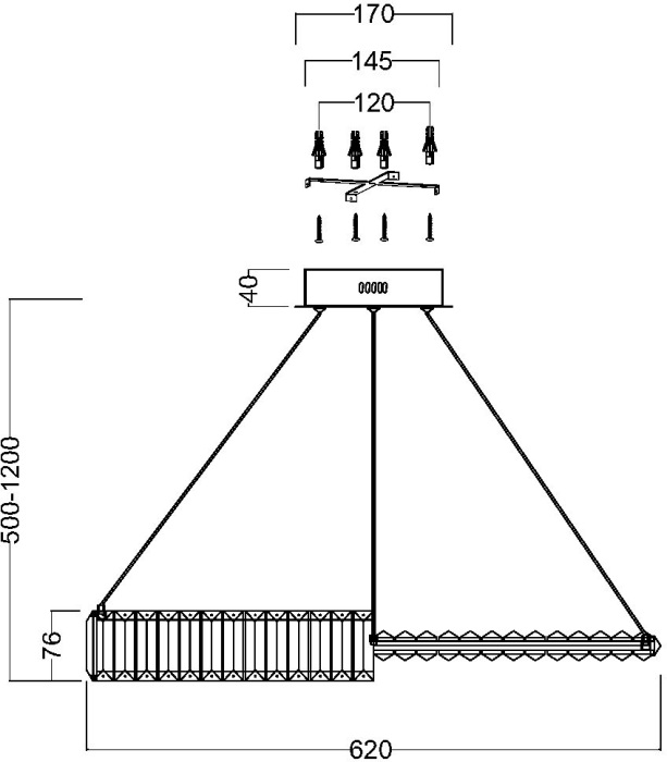 Подвесной светильник Krone P097PL-L36G4K (p097pl-l36g4k)