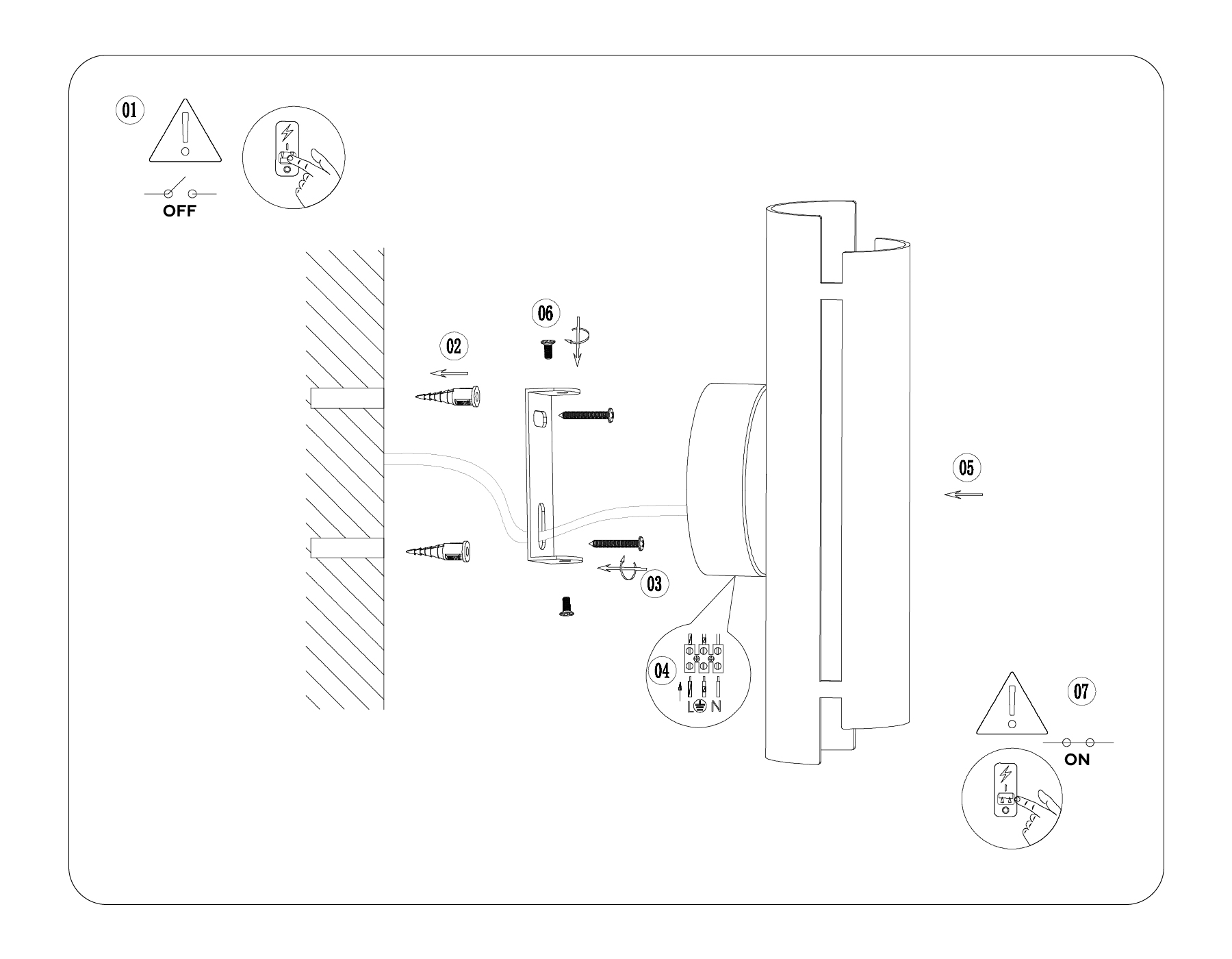 Настенный светодиодный светильник TN71332 BK черный LED 4W 4200K 230*60*100
