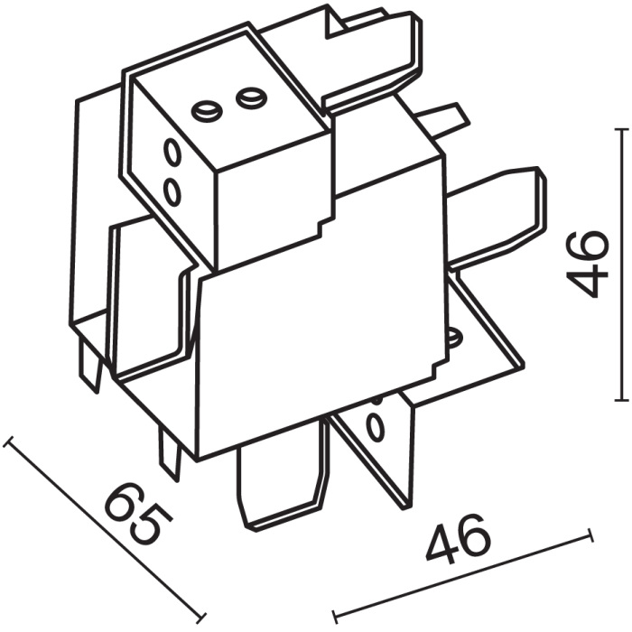 Коннектор угловой внутренний Radity встраиваемый белый магнитный Maytoni Technical TRA084CT-12W